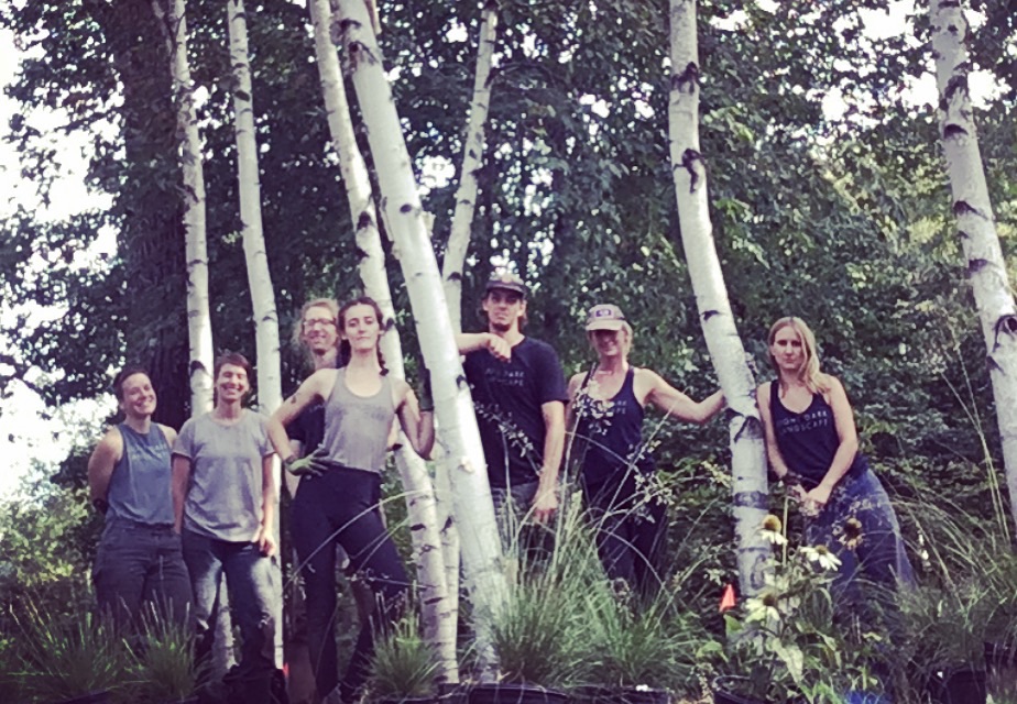 Photo: Lightdark 2018 Crew standing among birch trees
