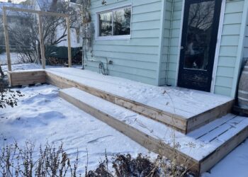 Winter in Phillips multi-purpose multi-level decking